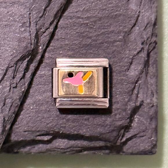 Ice Skating Italian Charm Bracelet Link - Picture 1 of 1